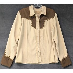 Vtg Scully Western Cowgirl Brown Tan Embroidered Laced